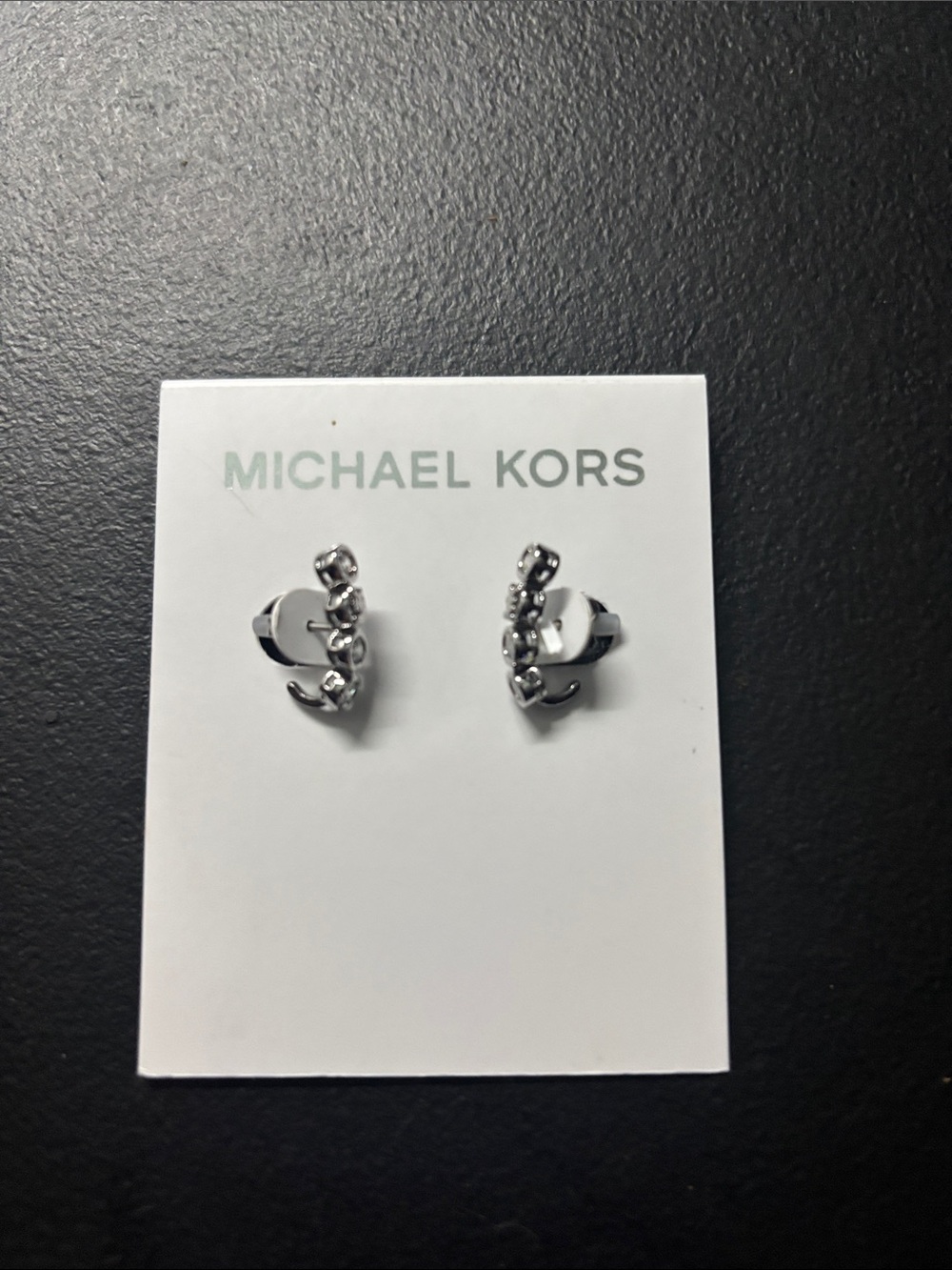 Michael Kors Silver Crystal Ear Climbers nwt